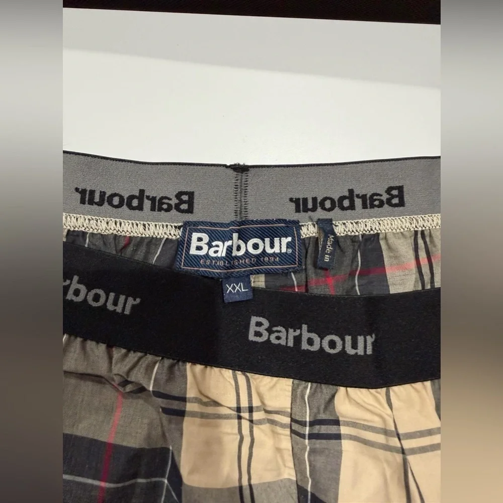 Barbour Men’s Plaid Checkered Boxer Shorts XXL